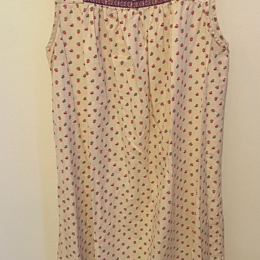 April Cornell floral Sleeveless Dress with soft pleated Waist